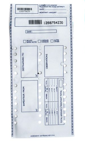 Pochette sécurisée pour les transports de fonds 129*225 mm