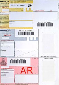 Recommandé, imprimé A4 bureautique, avec accusé de réception et codes barre