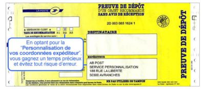Liasses recommandés en continu sans AR