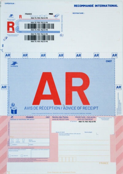 formulaire AR international