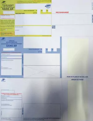 recommandé a4 sans accusé de réception et sans code à barre
