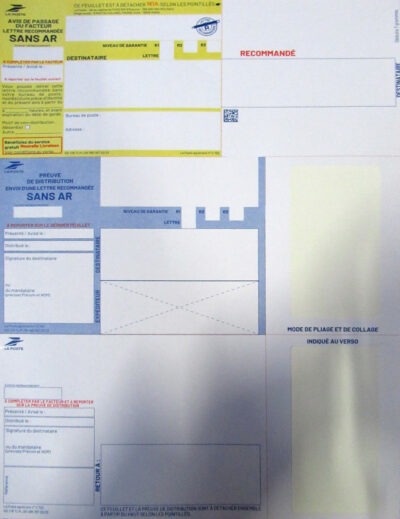 recommandé a4 sans accusé de réception et sans code à barre