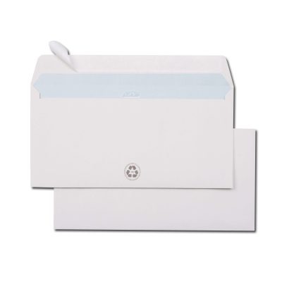Enveloppes blanches DL 110x220 sans fenêtre avec bande de protection