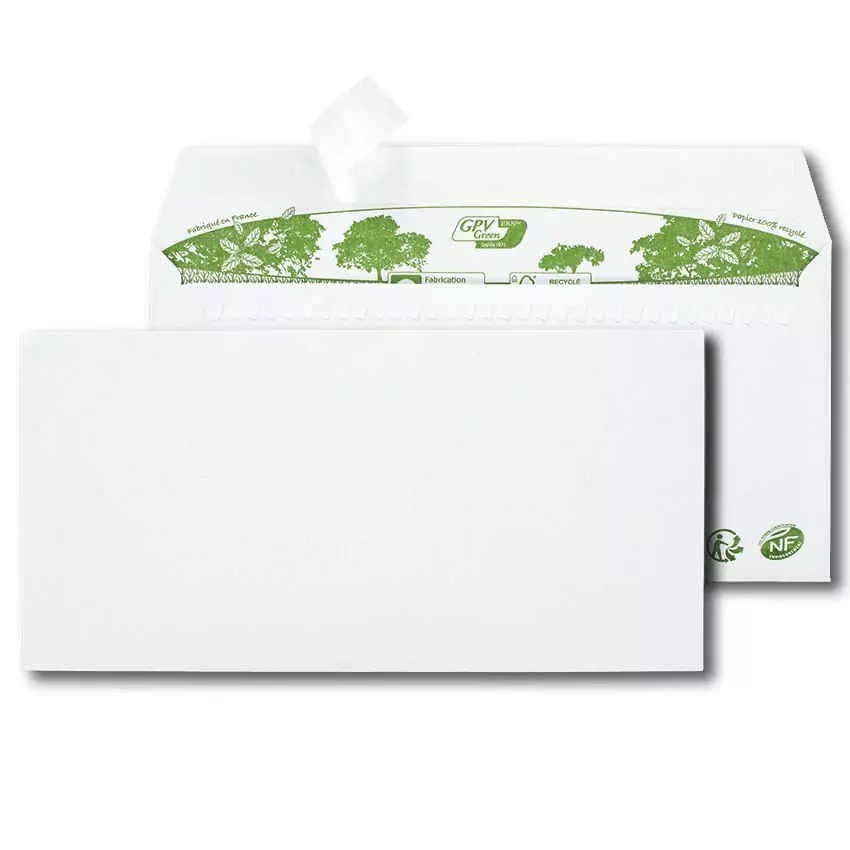 Enveloppe extra blanche DL 110x220 sans fenêtre 80g