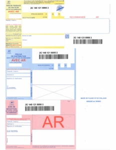 Recommandé Imprimé A4 avec AR et Code Barre 