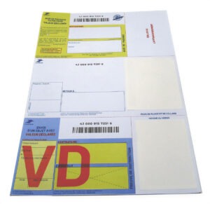 Imprimés A4 recommandés Valeur déclarée, avec code barre