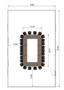 Plan 2D aménagement de la Salle du conseil