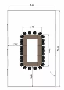 Plan 2D aménagement de la Salle du conseil