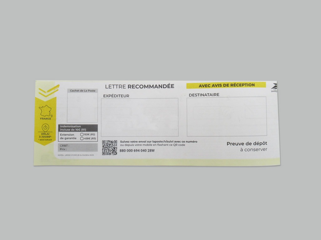 Recommandés LRSD 2026 avec AR – Formulaire lettre recommandée Smart Data – Image 3