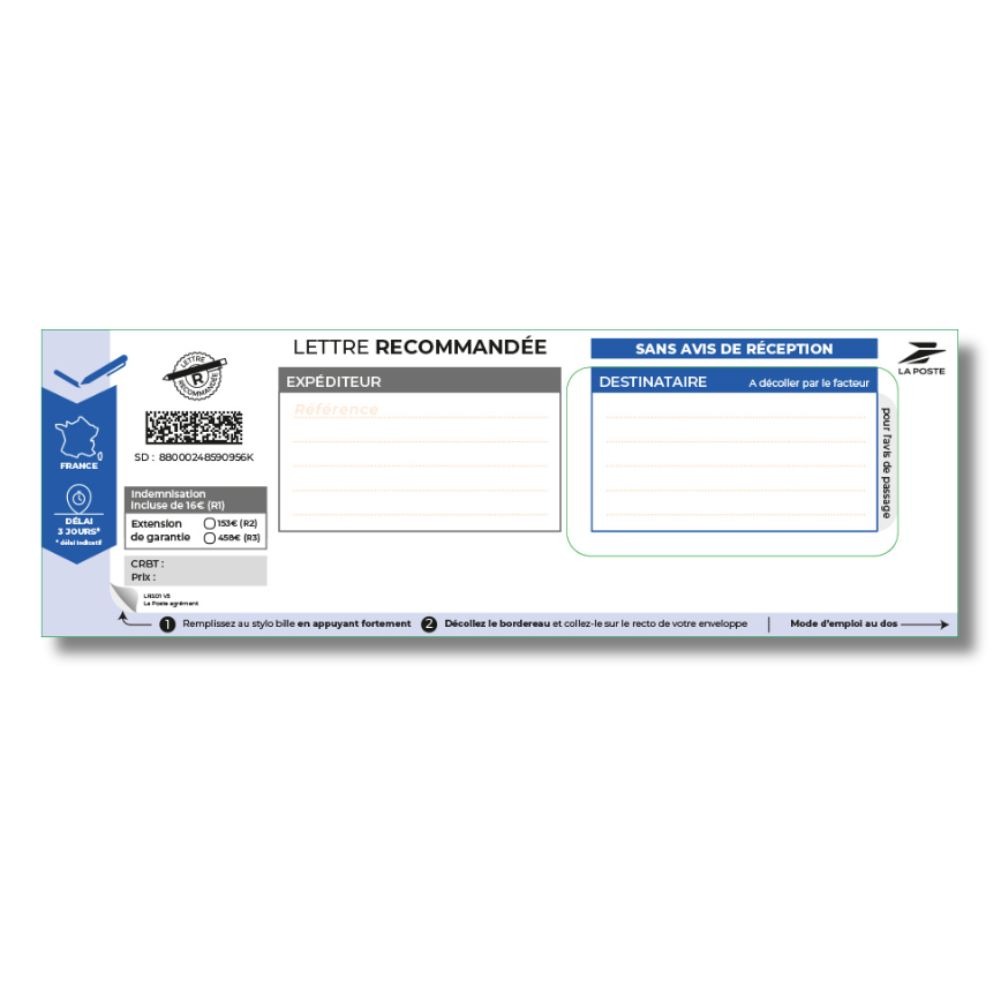 Recommandés LRSD 2026 sans AR – Formulaire lettre recommandée Smart Data