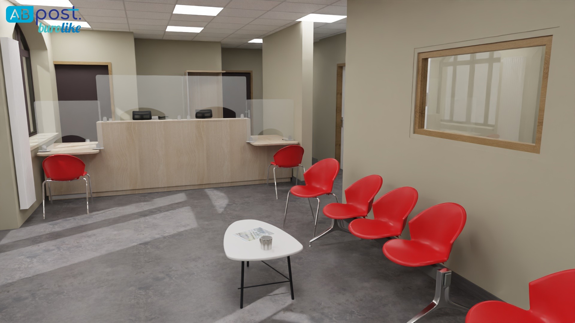 Plan d'une banque d'accueil - Mairie de Saint-James