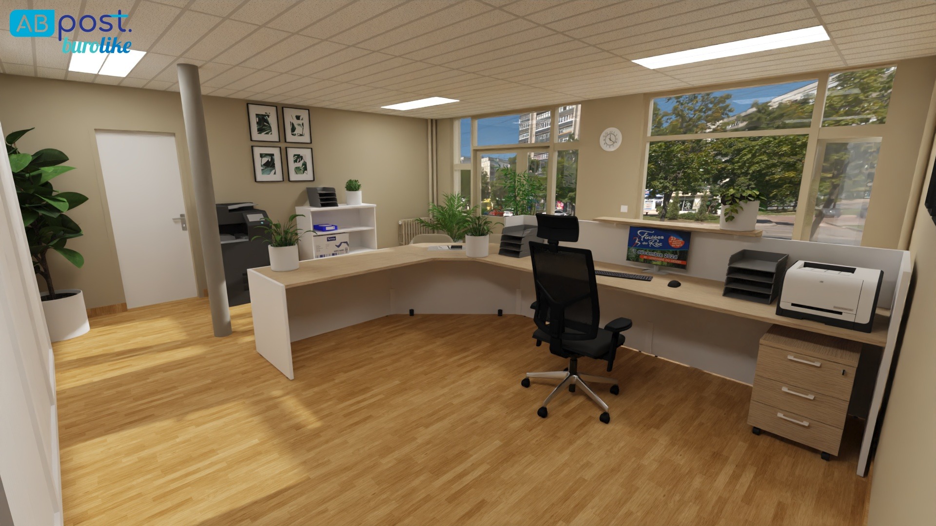 Plan d'un bureau d'angle - Mairie de Louvigné-du-Désert